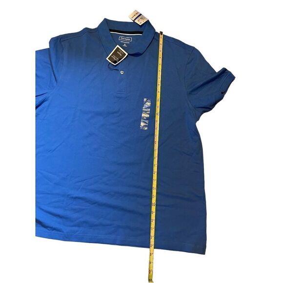 NWT Club Room Mens Soft Touch Interlock Short Sleeve Polo Shirt Blue XL - Picture 3 of 5